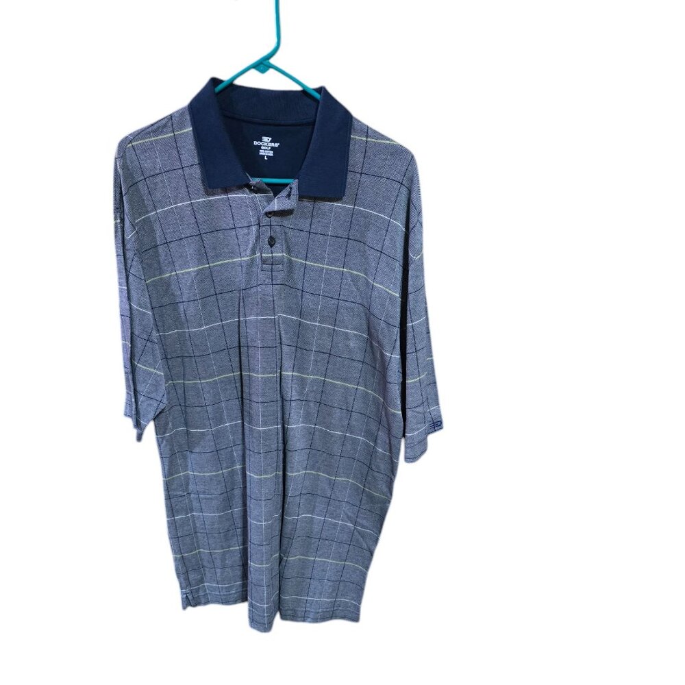 Dockers Golf Blue Paid Polo Shirt
